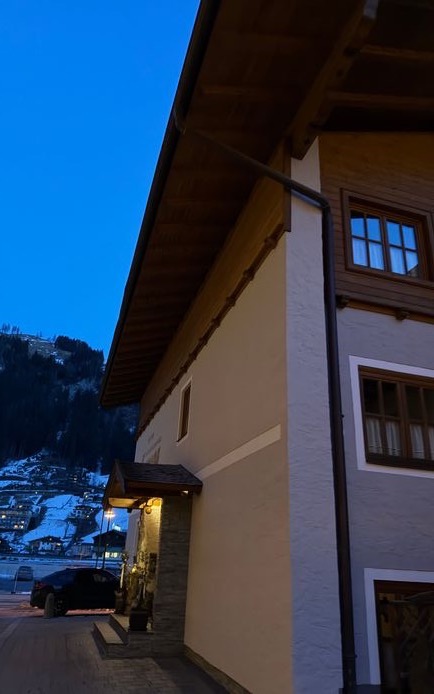 Alpine village at dusk